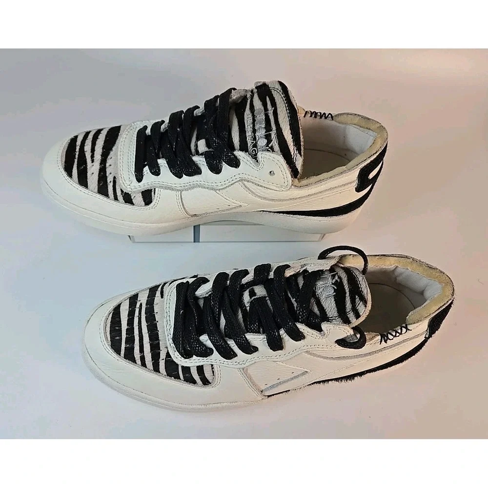 DIADORA HERITAGE MI Basket Row Cut Zebra Men Size 8, Woman 9.5